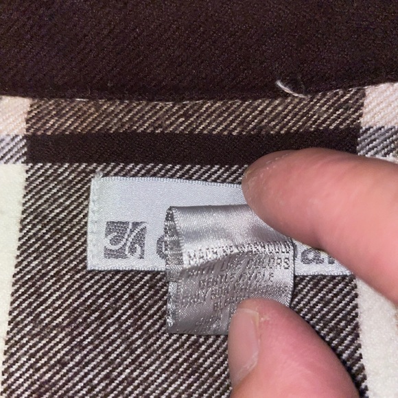 dressbarn women’s zipper coat plaid tan/cream/brown/black size large - Picture 10 of 11